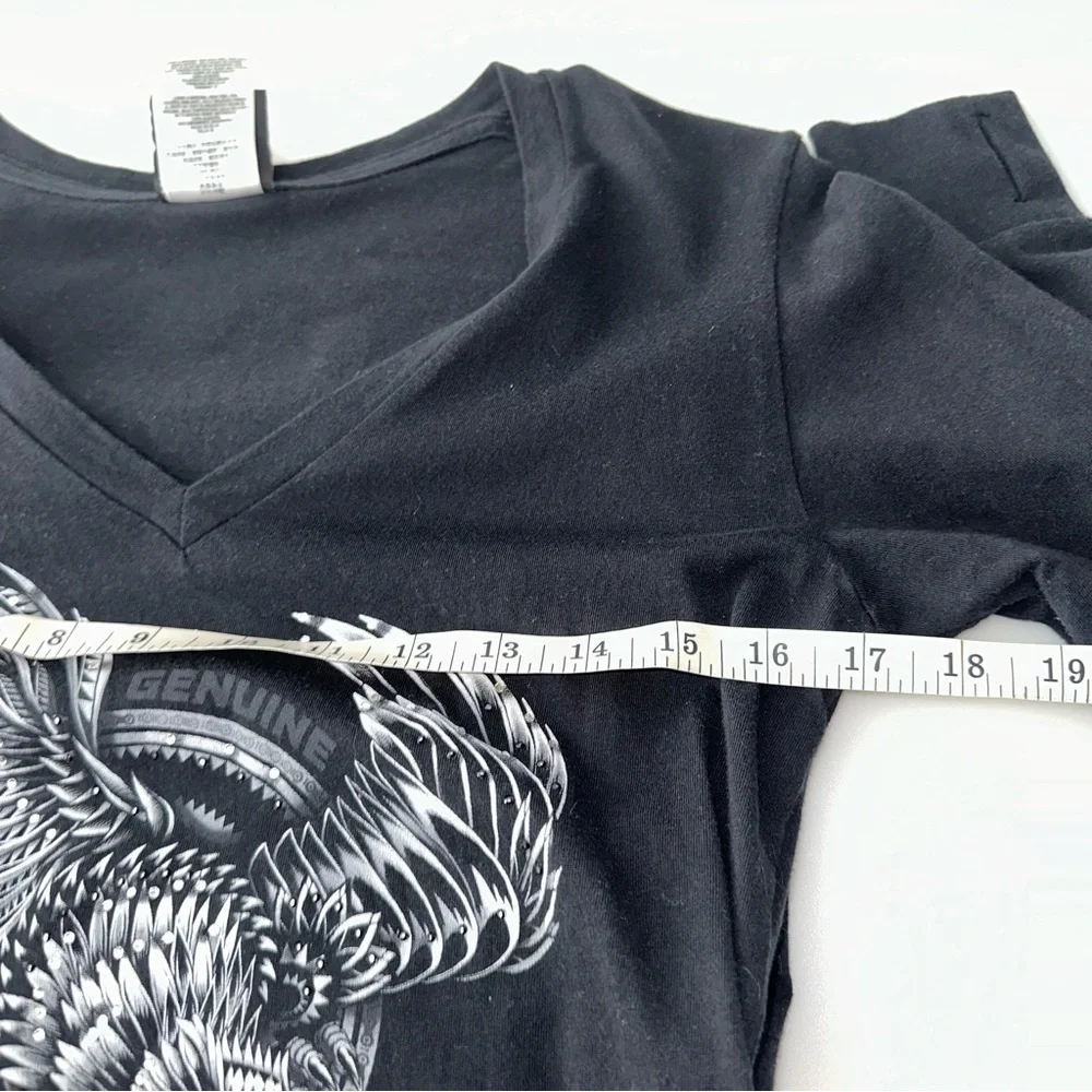 Harley Davidson Women’s Black Long Sleeve Shirt Worth Kansas City Size M - Picture 6 of 7